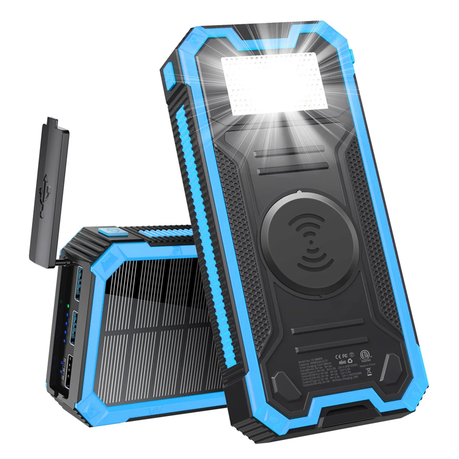 20000Mah Solar Power Bank Flashlight 1