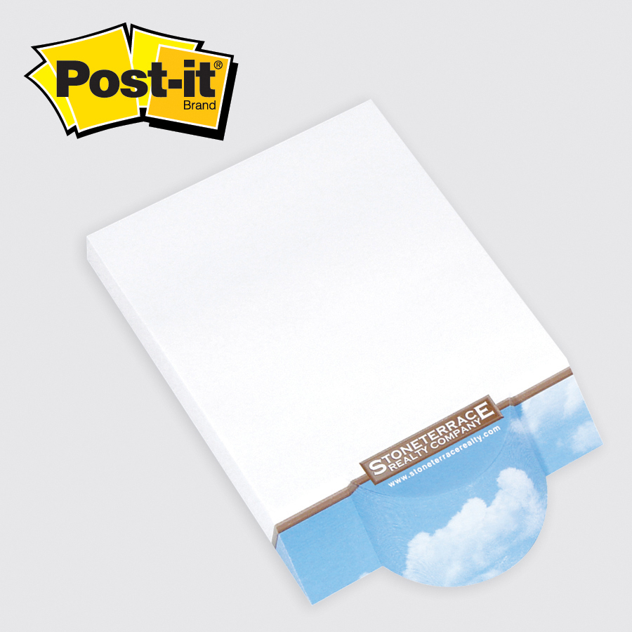 Post-it® Custom Printed Angle Note Pads — Circle - 4 x 5-3/4   Circle 1