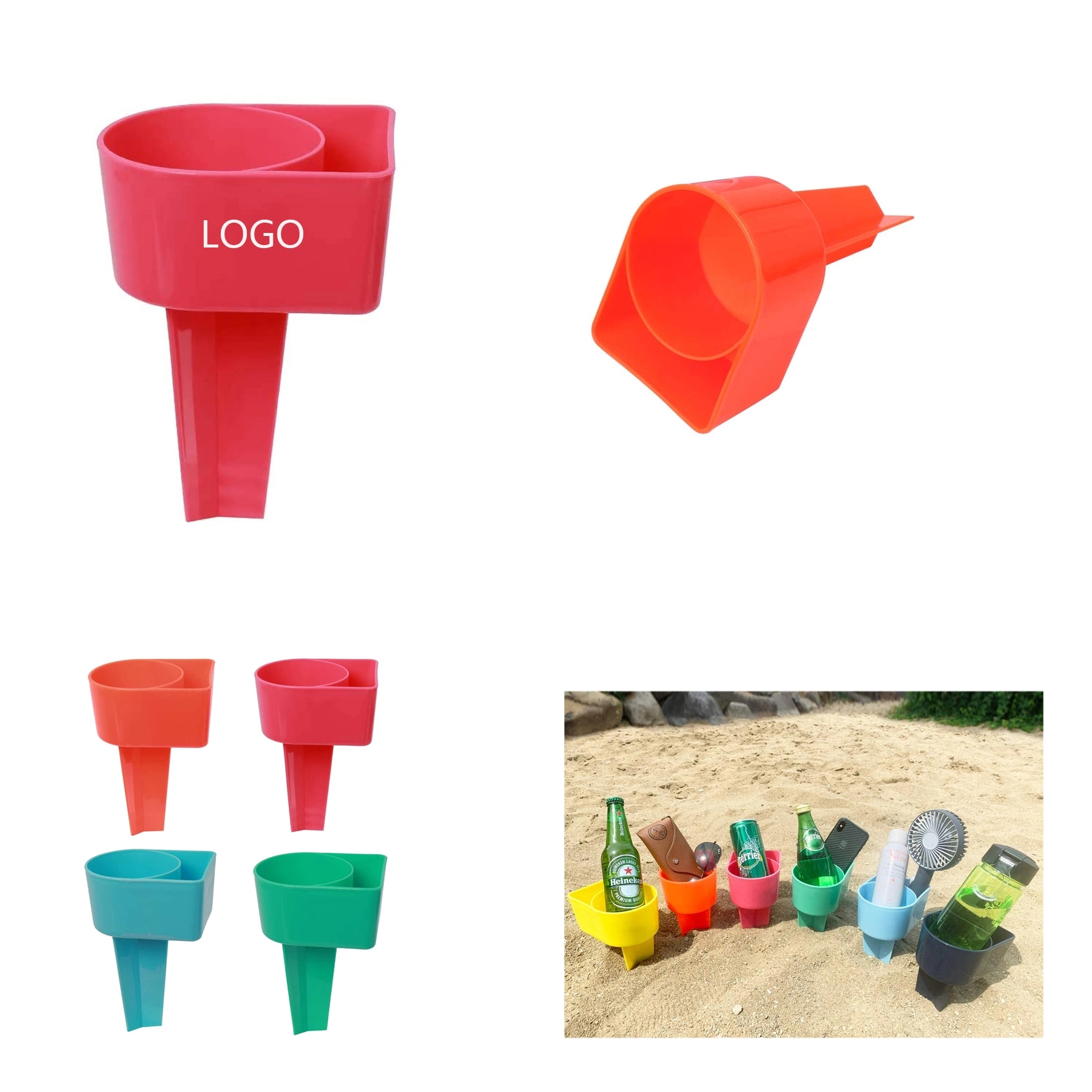 Multifunctional Beach Cup Holder With Pocket 2