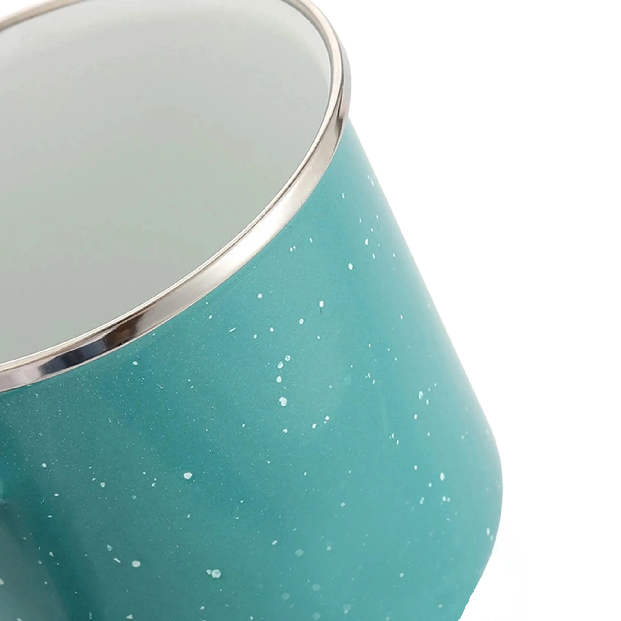 Customized 12Oz. Stainless Steel Rimmed Ceramic Mugs 4