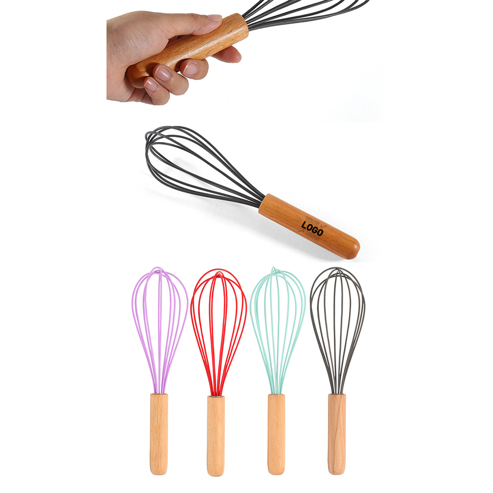Hand-held silicone egg beater/Bamboo Handle 2