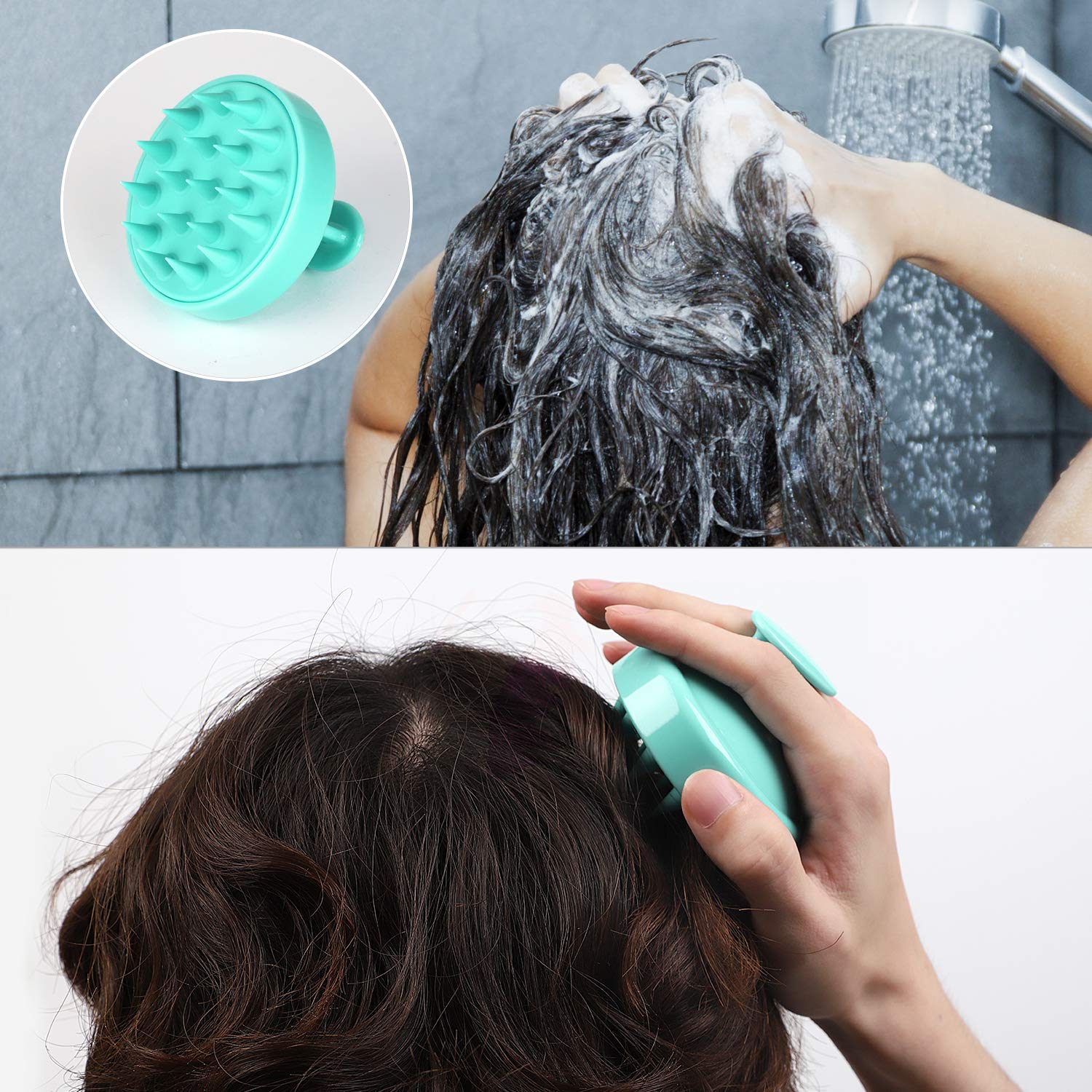 Hair Shampoo Brush w/ Soft Silicone Scalp Massager 11