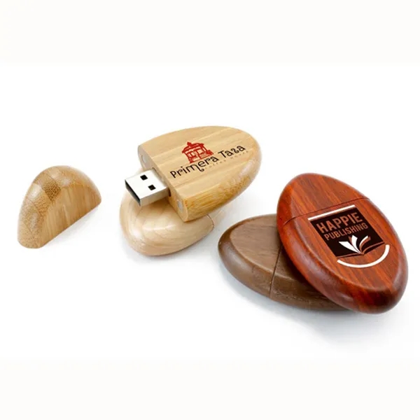 Egg Shape Wooden USB Flash Drive U Disk 3