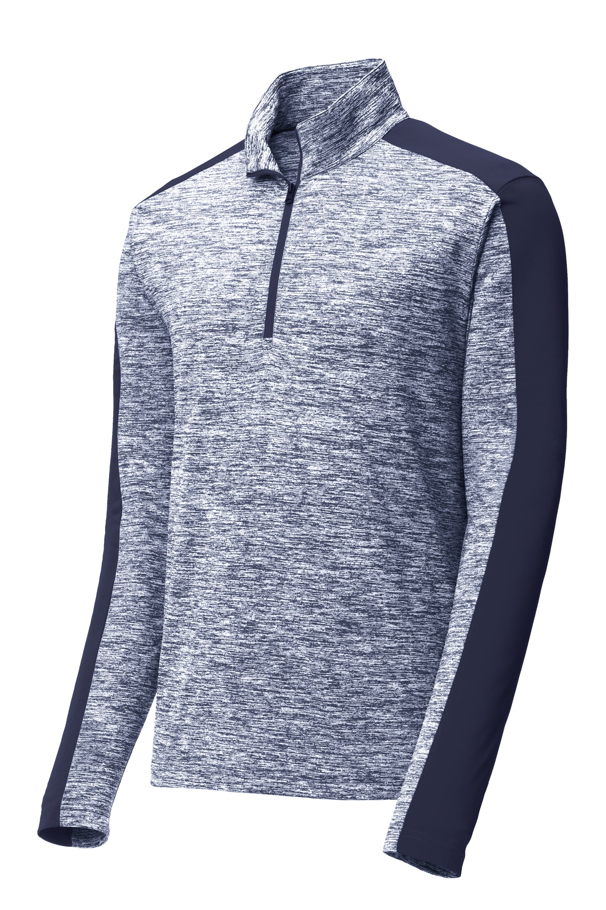 Sport-Tek PosiCharge Electric Heather Colorblock 1/4-Zip Pullover. ST397, custom hoodie or sweatshirt with logo imprint 6