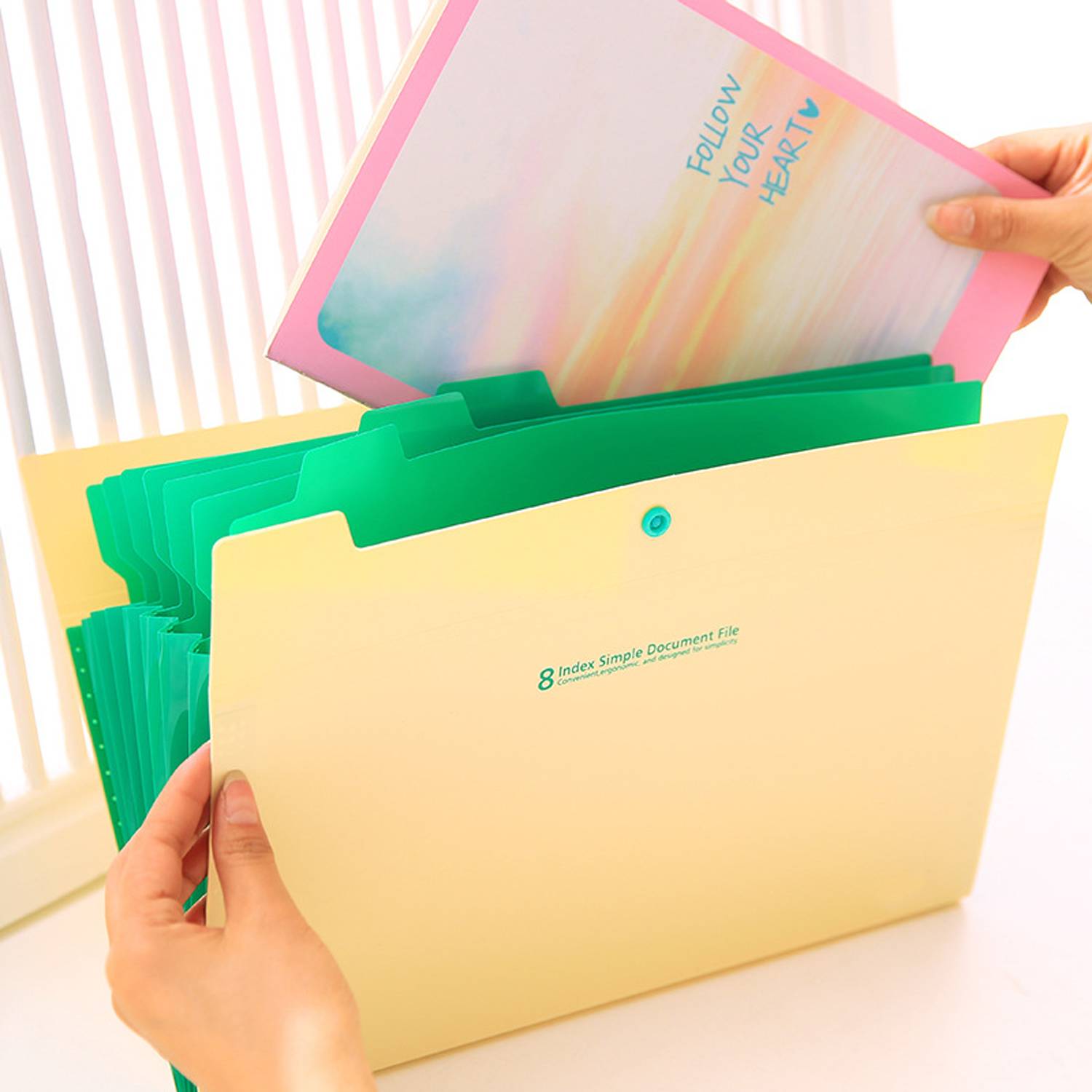 Expanding Accordion File Folders w/ Snap Closure 8