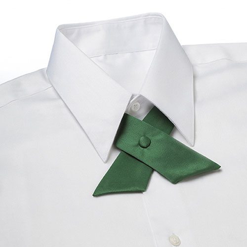Kelly Green Polyester Satin Crossover Tie 2