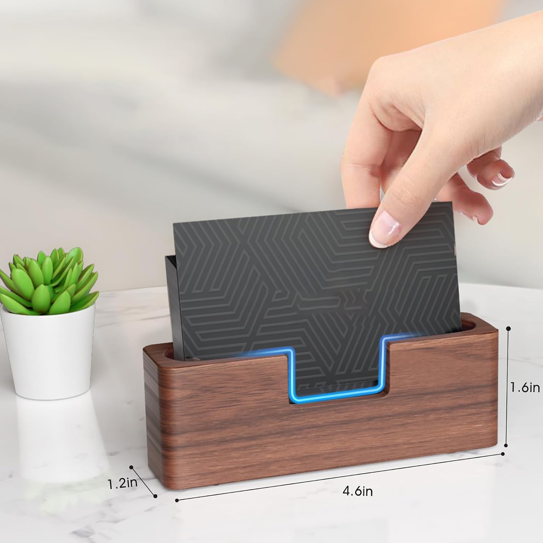 Wood Business Card Holder 2