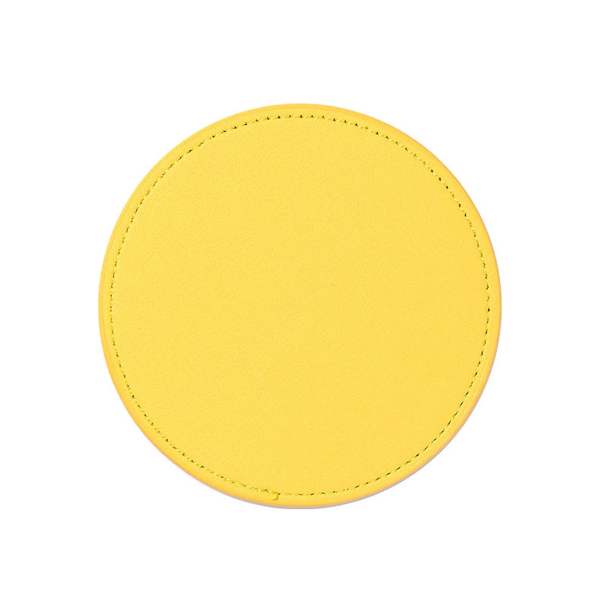 Soft PU Leather Round Coaster MOQ 50PCS 7