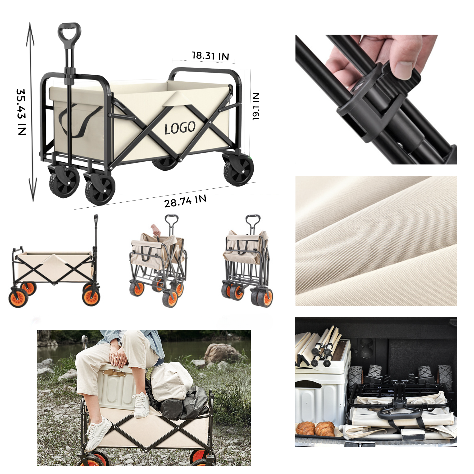 MOQ 10 PCS Spacious Camping Trolley 2