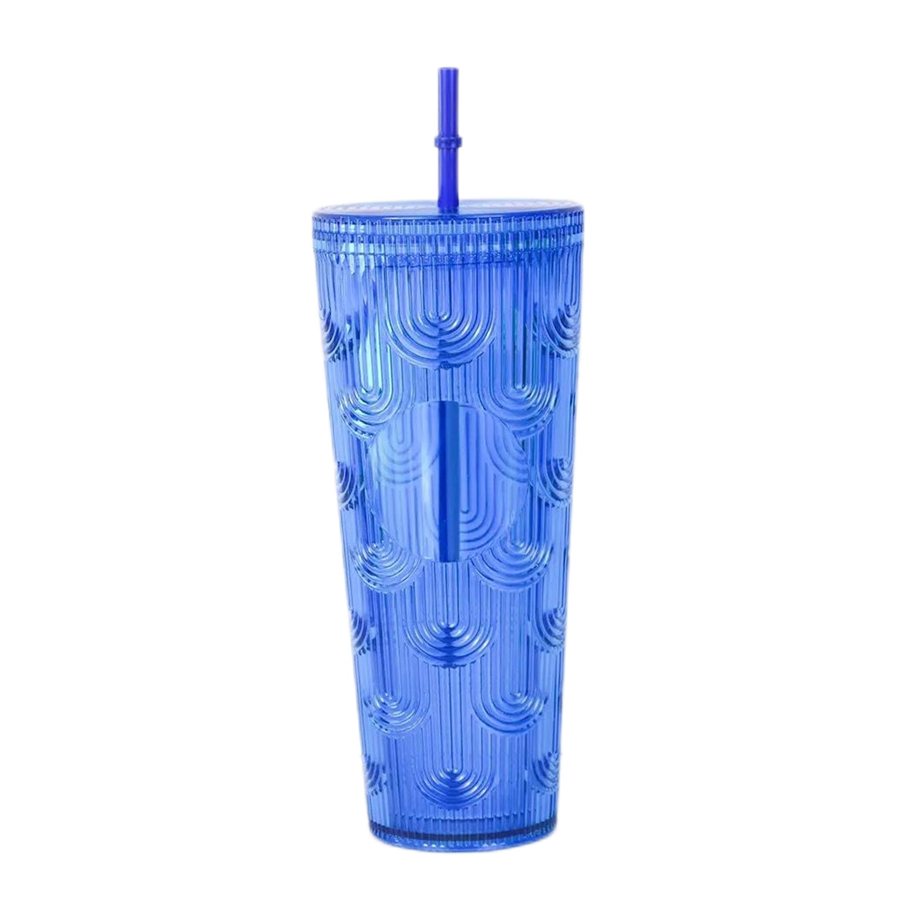 24 oz. Dazzling Colorful Mermaid Double Wall Plastic Straw Cup (direct import) 2
