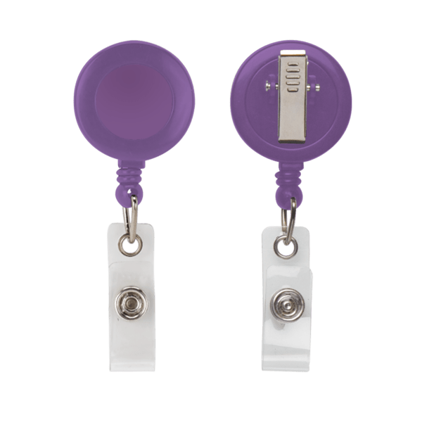 Retractable Zip Cord w/ Epoxy Dome & Vinyl Snap Attachment w/ Bulldog Clip 30
