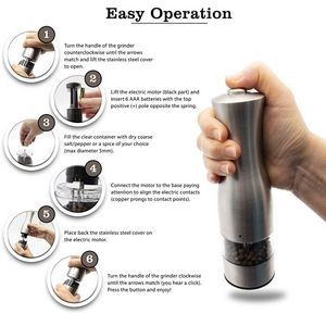 Bottle Shaped Electric Salt And Pepper Grinder 7