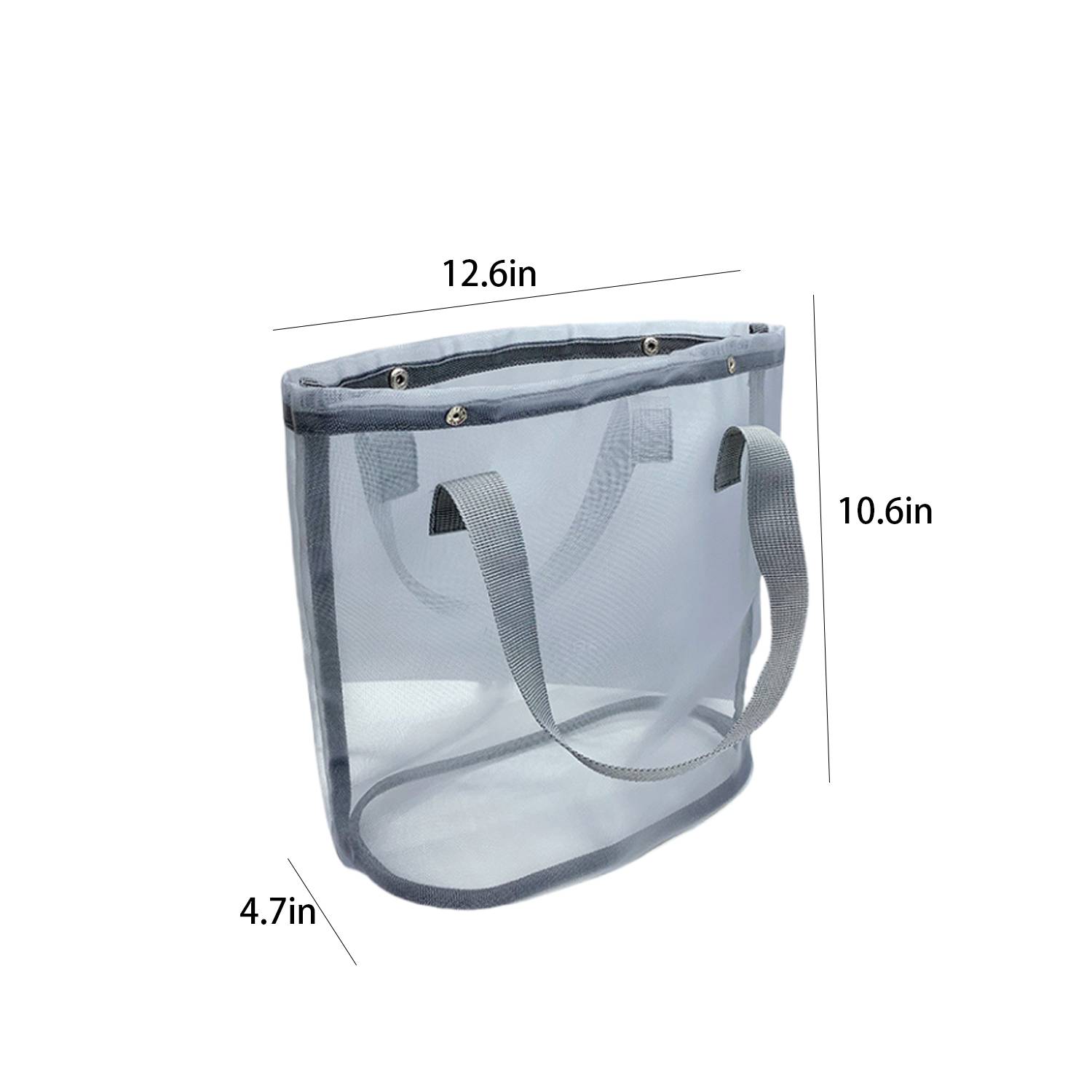 Mesh Transparent Nylon Handheld High-Capacity Beach Bag 8