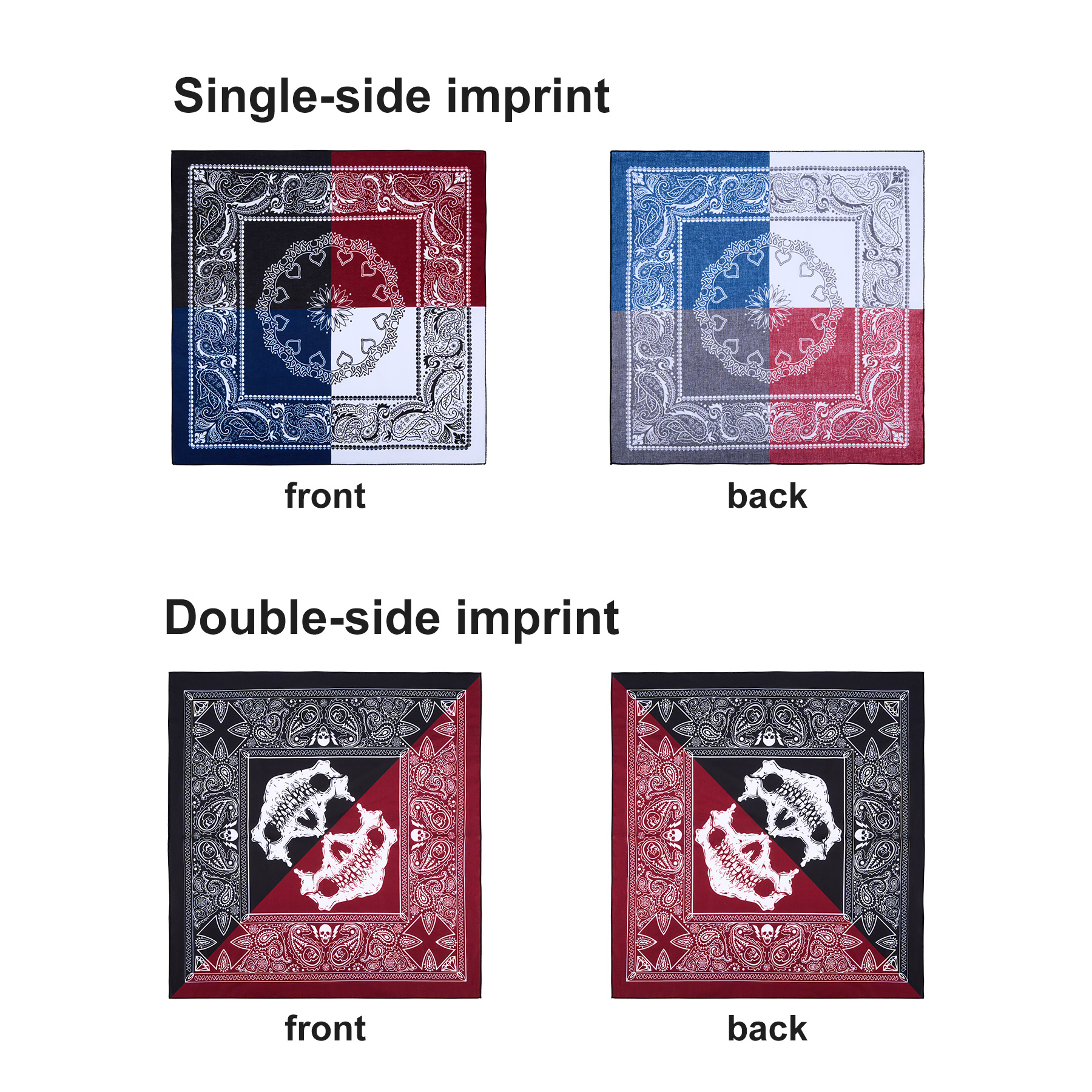 100% Cotton Square Bandanna (22x22 Inch) 23