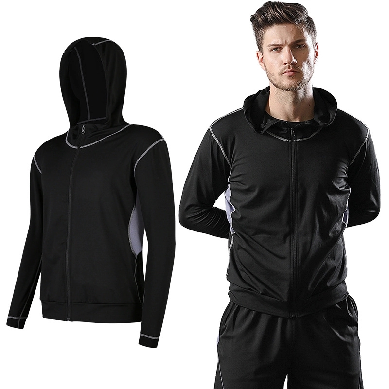 Unisex Full Zip Hooded Long Sleeve T-Shirt 4