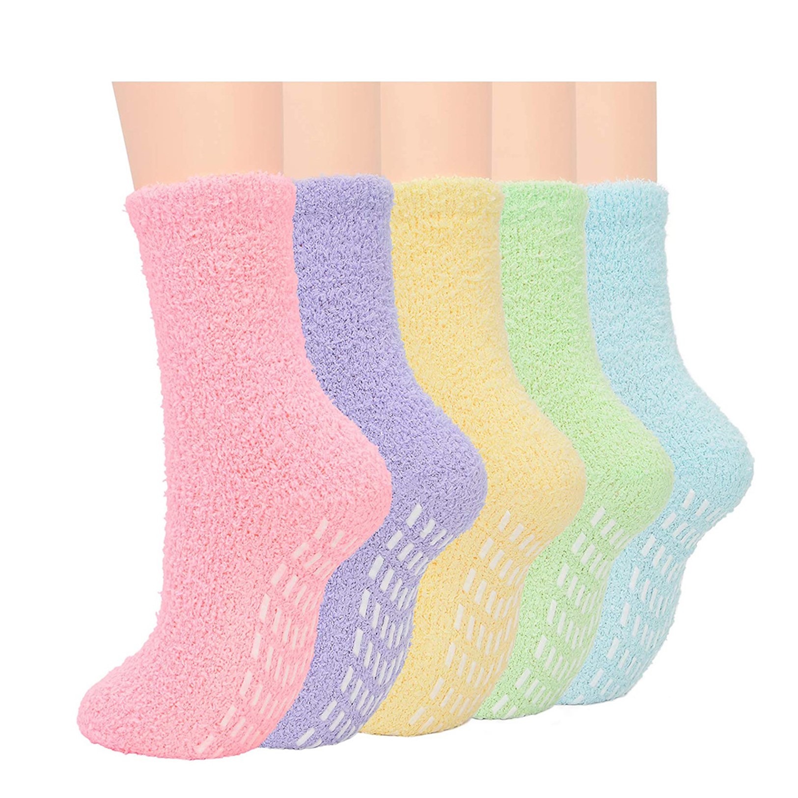 Non-Slip Fuzzy Socks 5 Colors One Packing 3