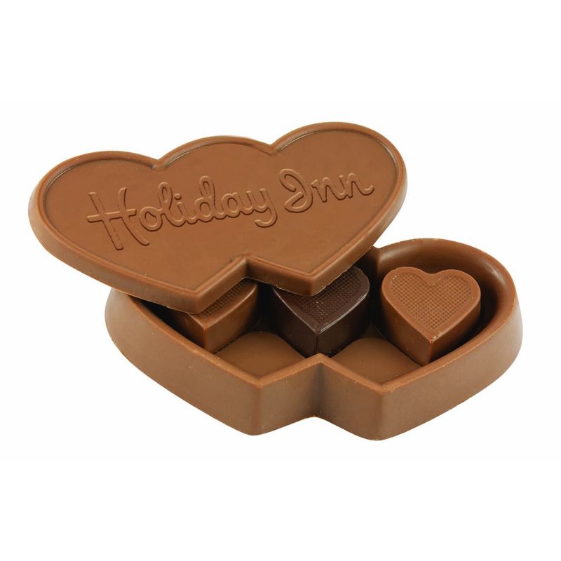 6 oz. Custom Triple Chocolate Heart Box with Stock Hearts 1