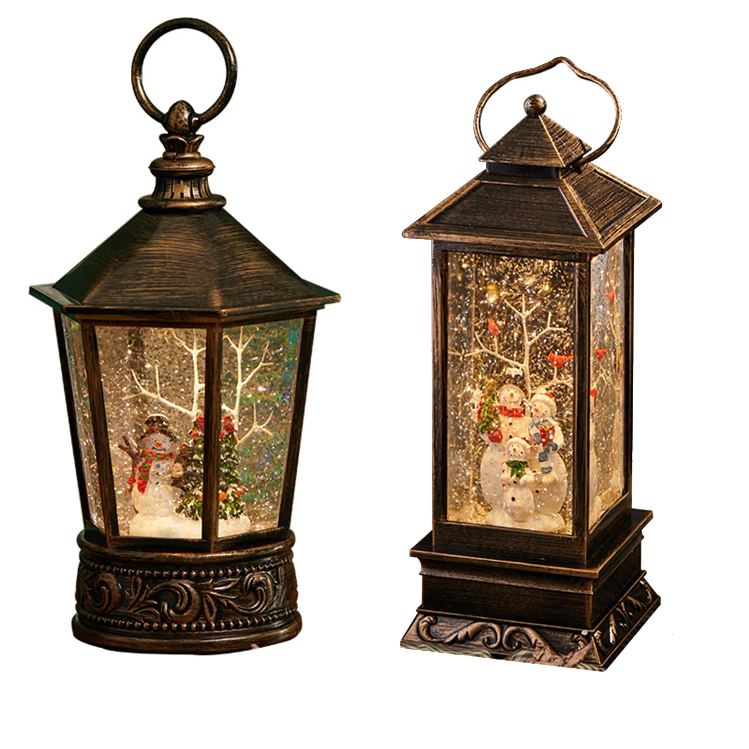 Christmas Music Box Crystal Lantern Ornaments 2