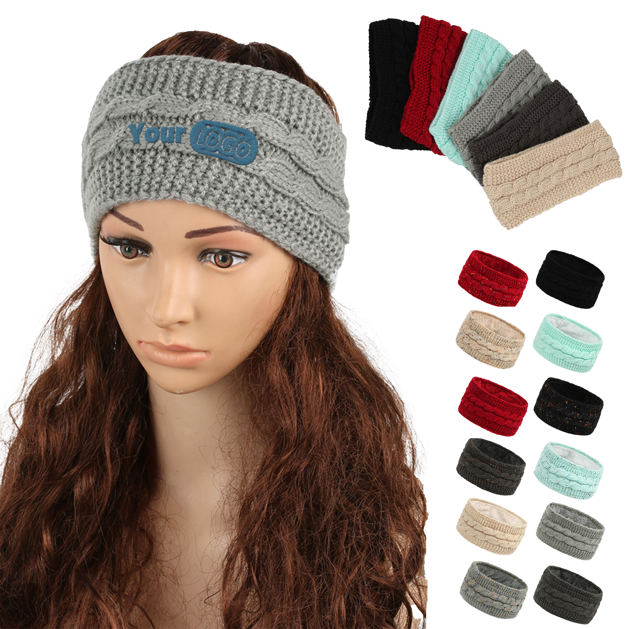 Acrylic Winter Velvet Knit Sports Headband 3