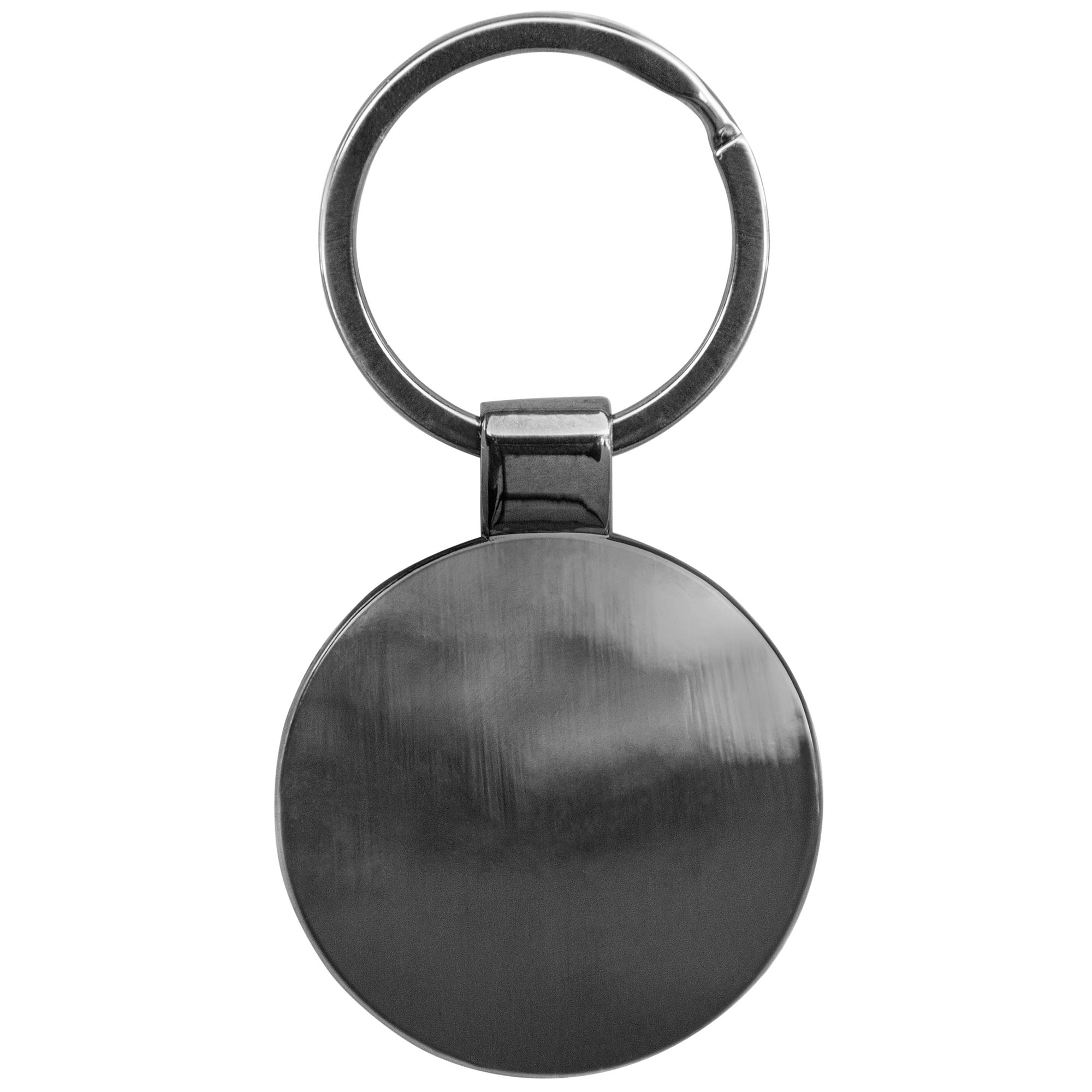 Newcastle Gunmetal & Wood Round Key Chain 2