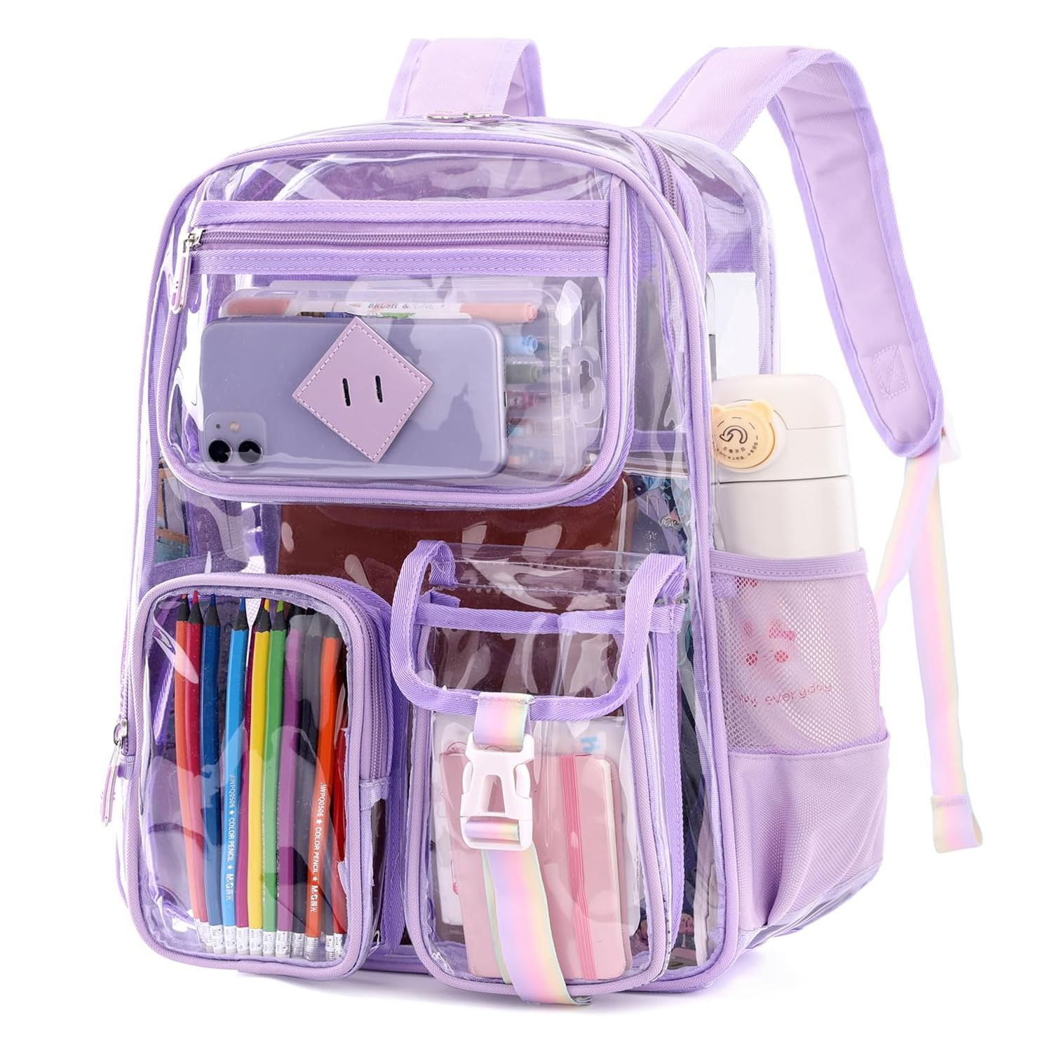 PVC outdoor fitness transparent backpack 3