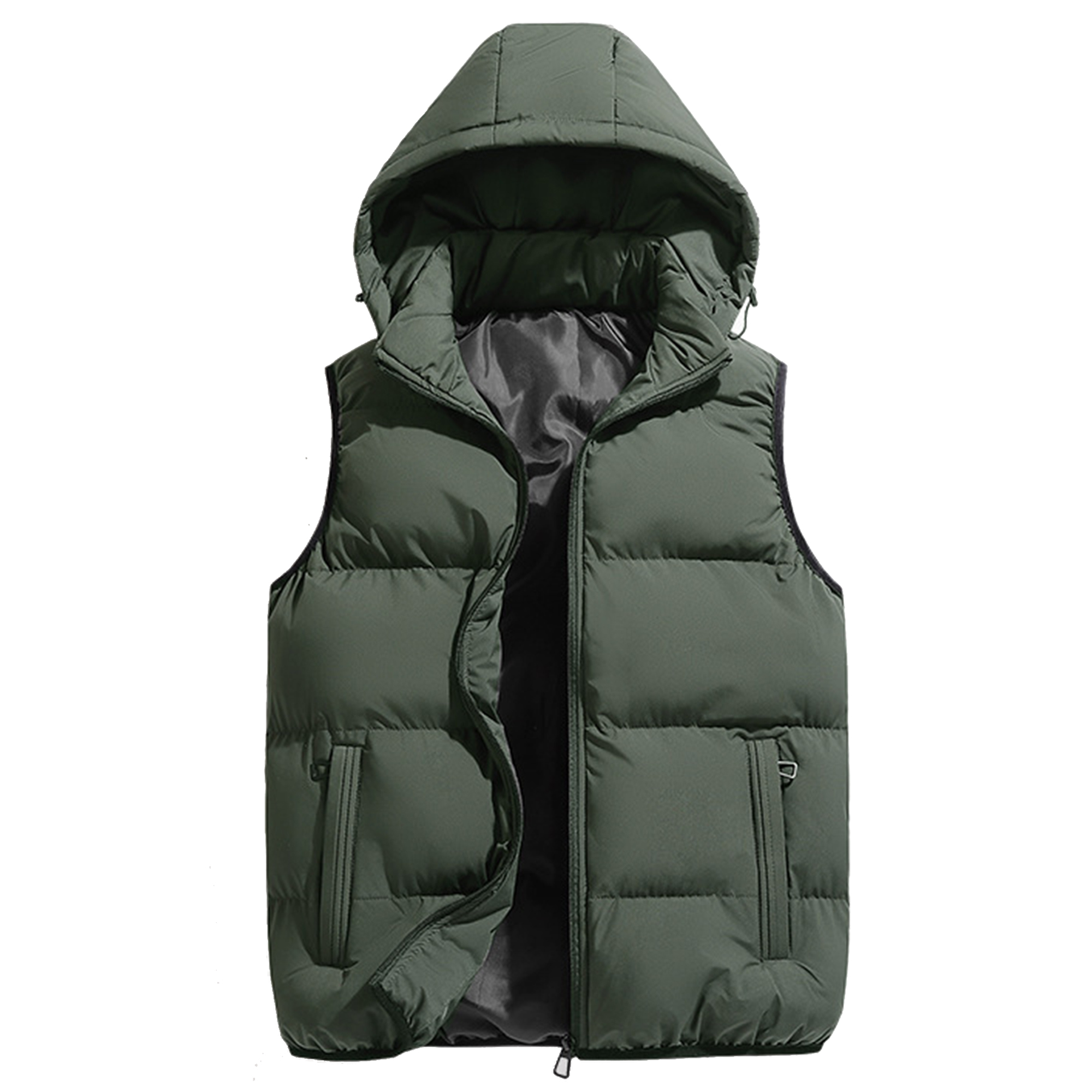 Solid Color Hooded Vest for Men 3