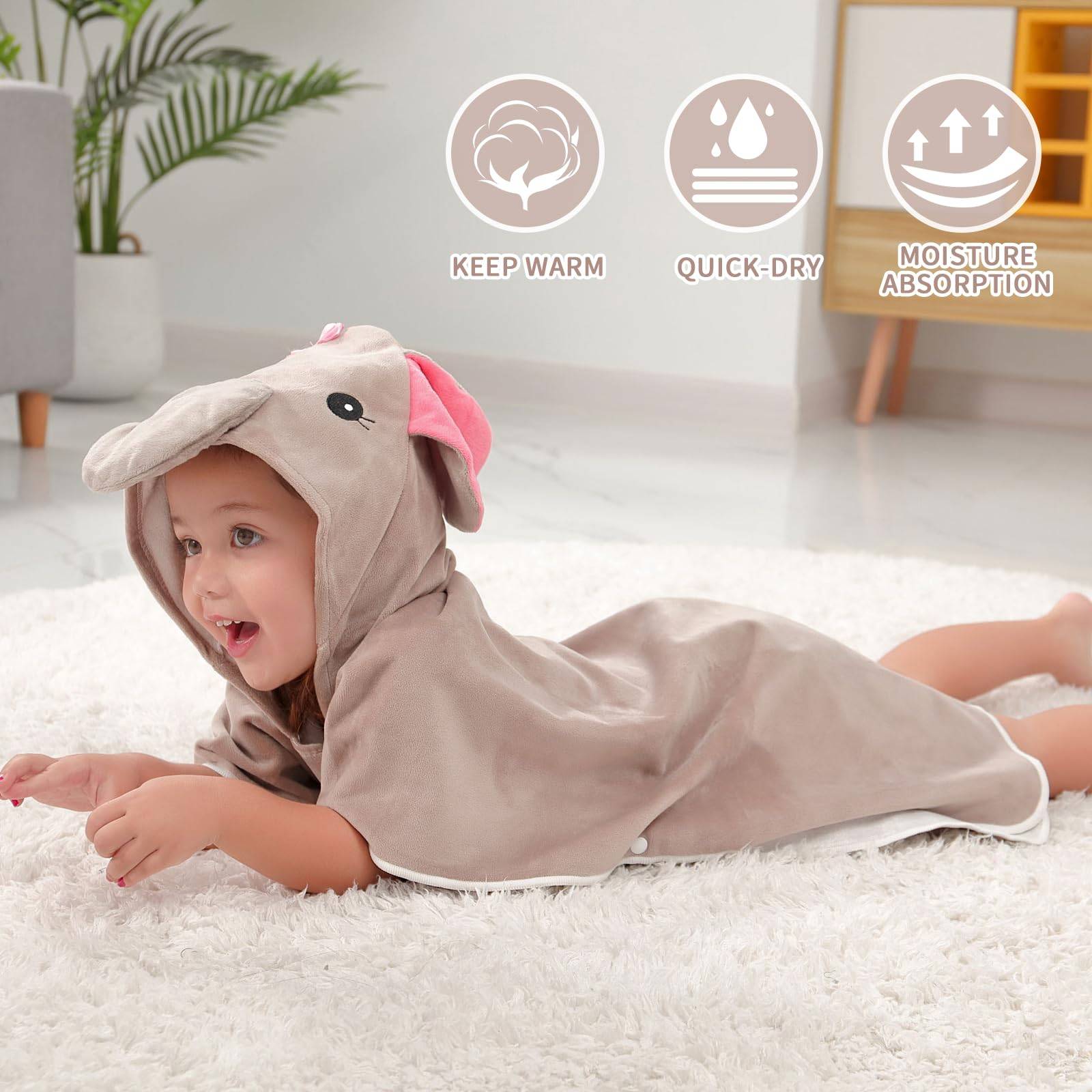 Unisex Kids Hooded Poncho Beach/Bath/Pool Towel 3