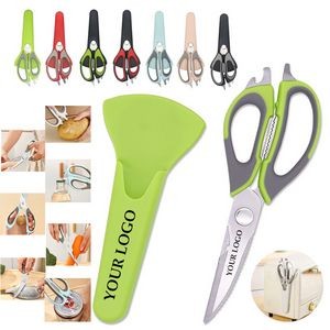 Household Fish Poultry Separable Colorful Magnetic Fridge With Sheath Kitchen Scissors 1