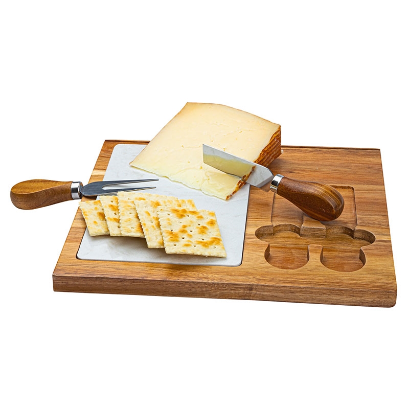 Carson 4-Piece Acacia Wood Cheese Set 2