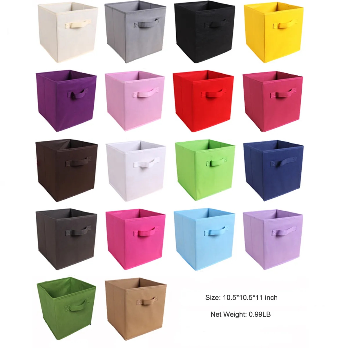 Basics Collapsible Fabric Storage Boxes With Handles 1