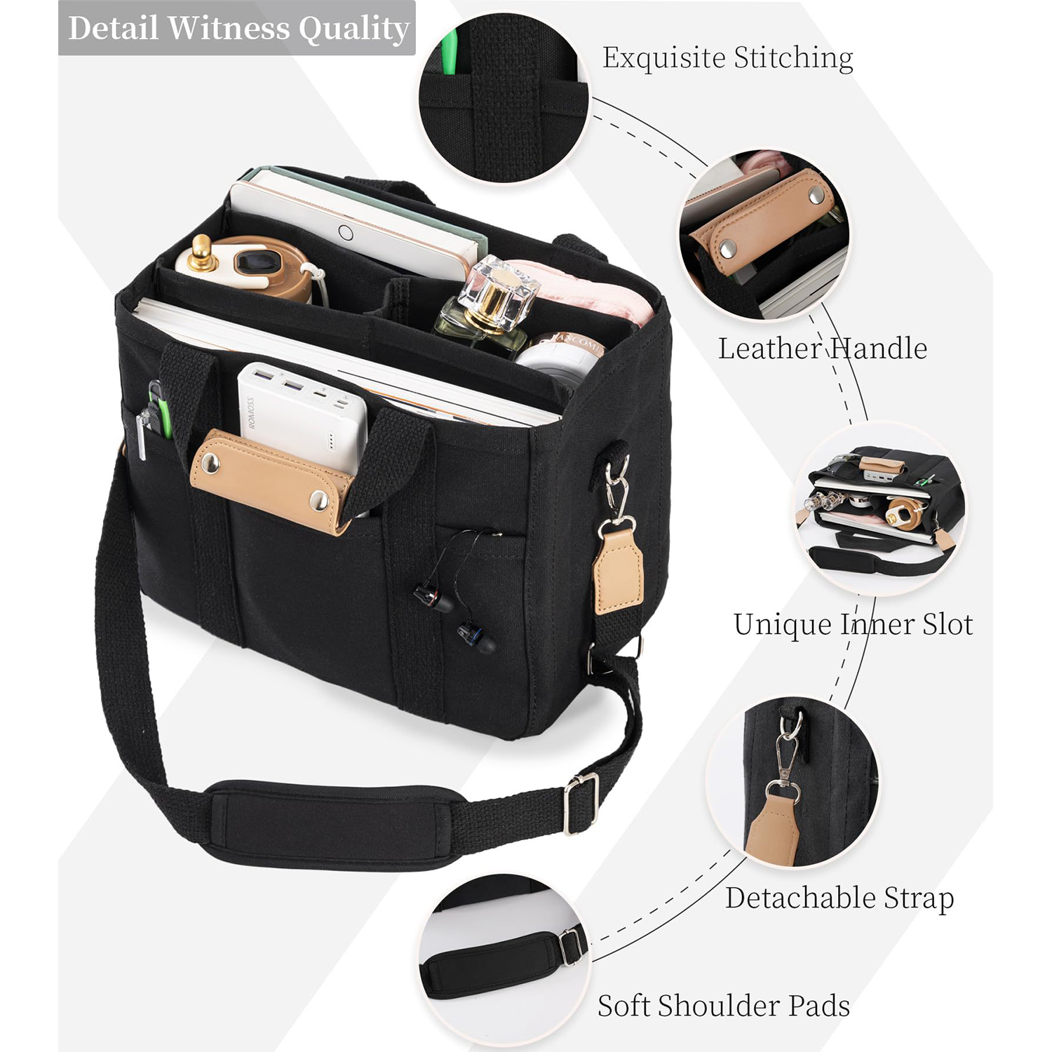 Large Capacity Multi Pockets Crossbody Bag 4