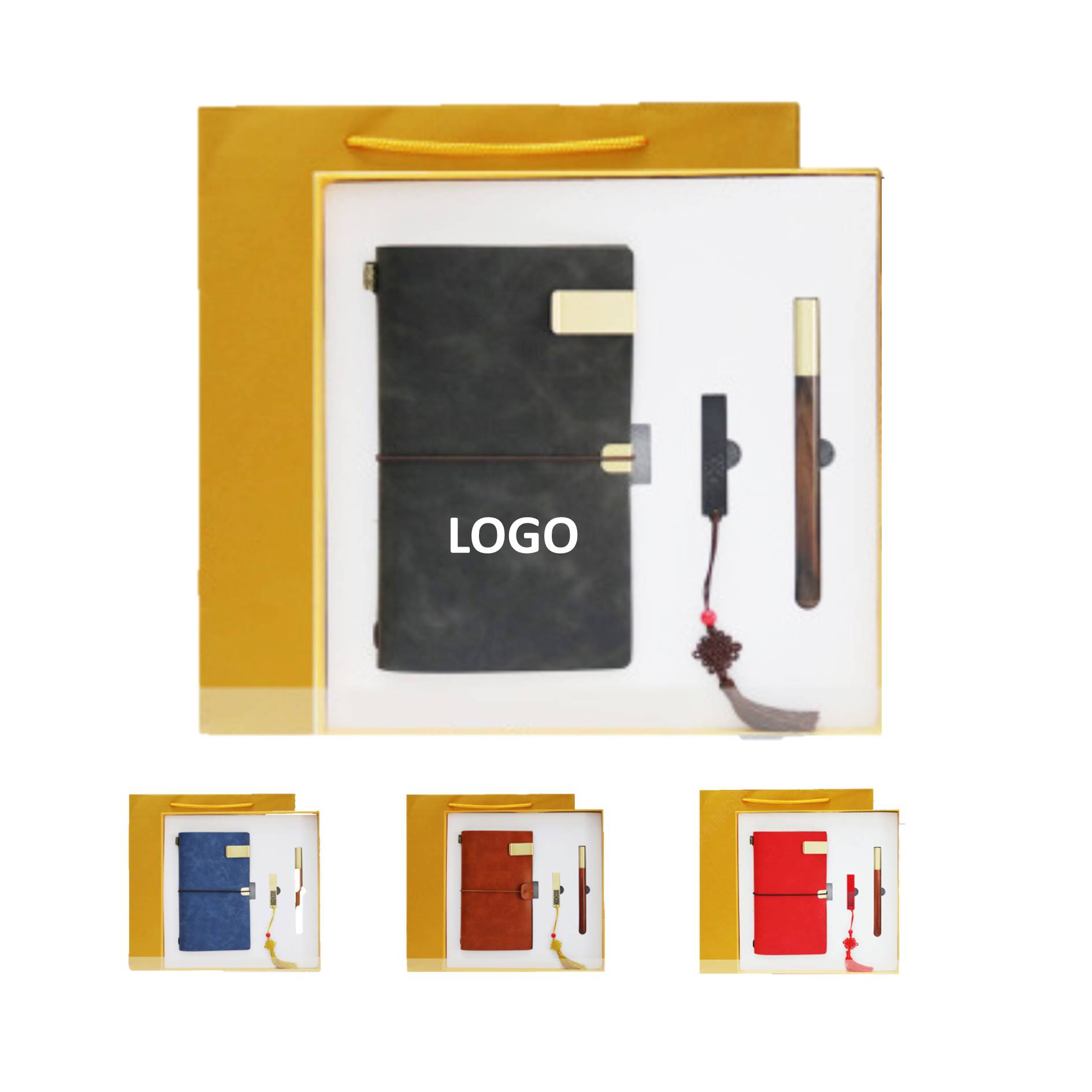 Chinese Style Business Gift Set Usb Drive Notebook Pen 2