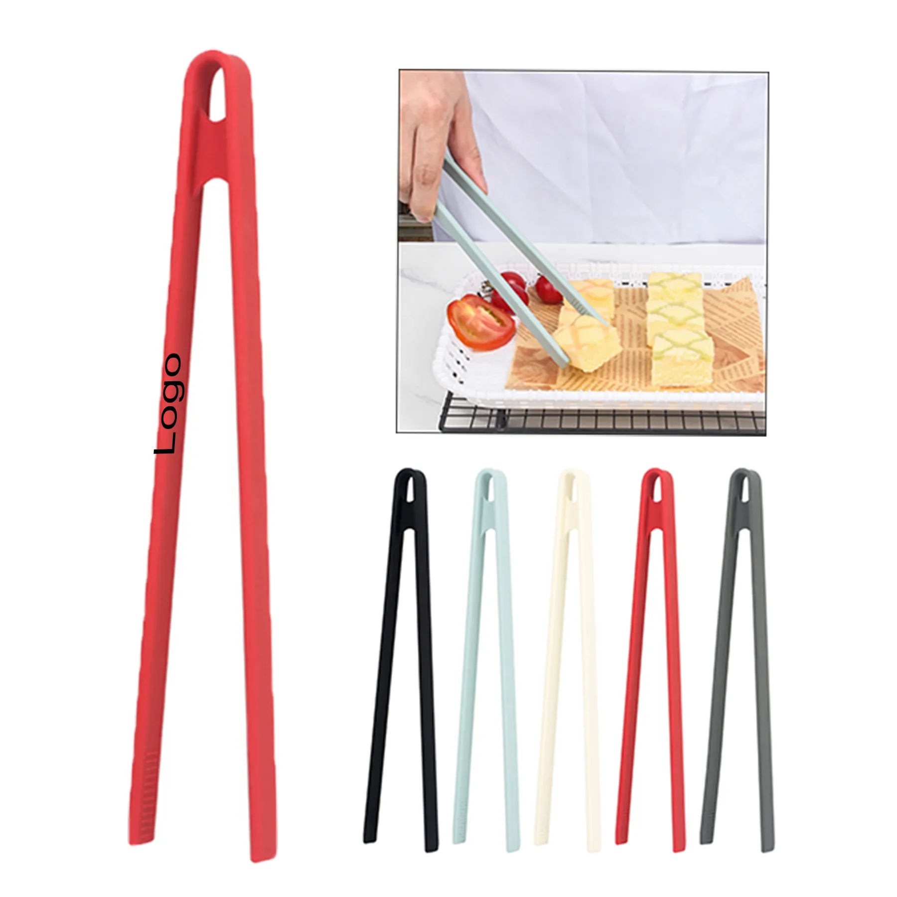 Silicone Kitchen Tongs Heat Resistant V Shape 2