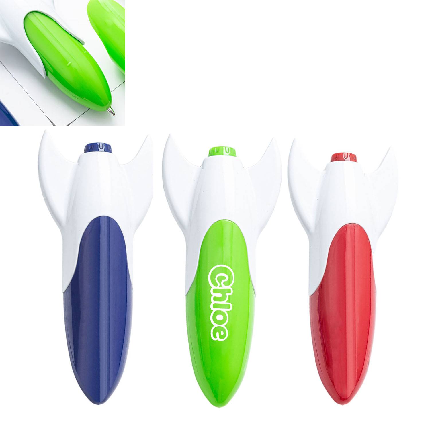Cartoon Rocket Shaped Plastic Push Type Ballpoint Pen 2