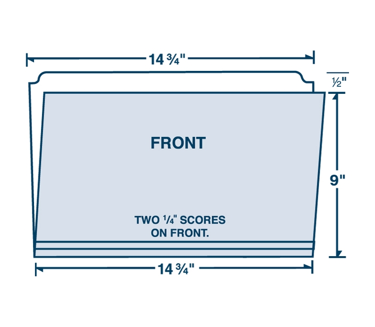File Folder Legal Size - Full File Tab - Printed with 1 PMS Color 2
