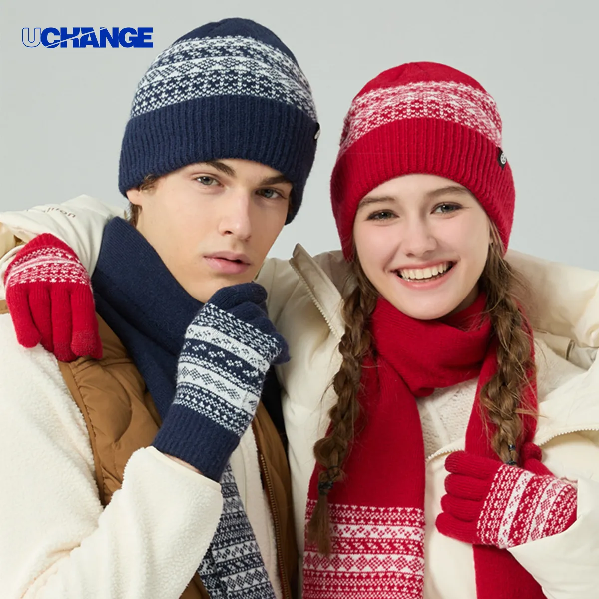 Winter Knitted Hat Scarf And Glove Set 2