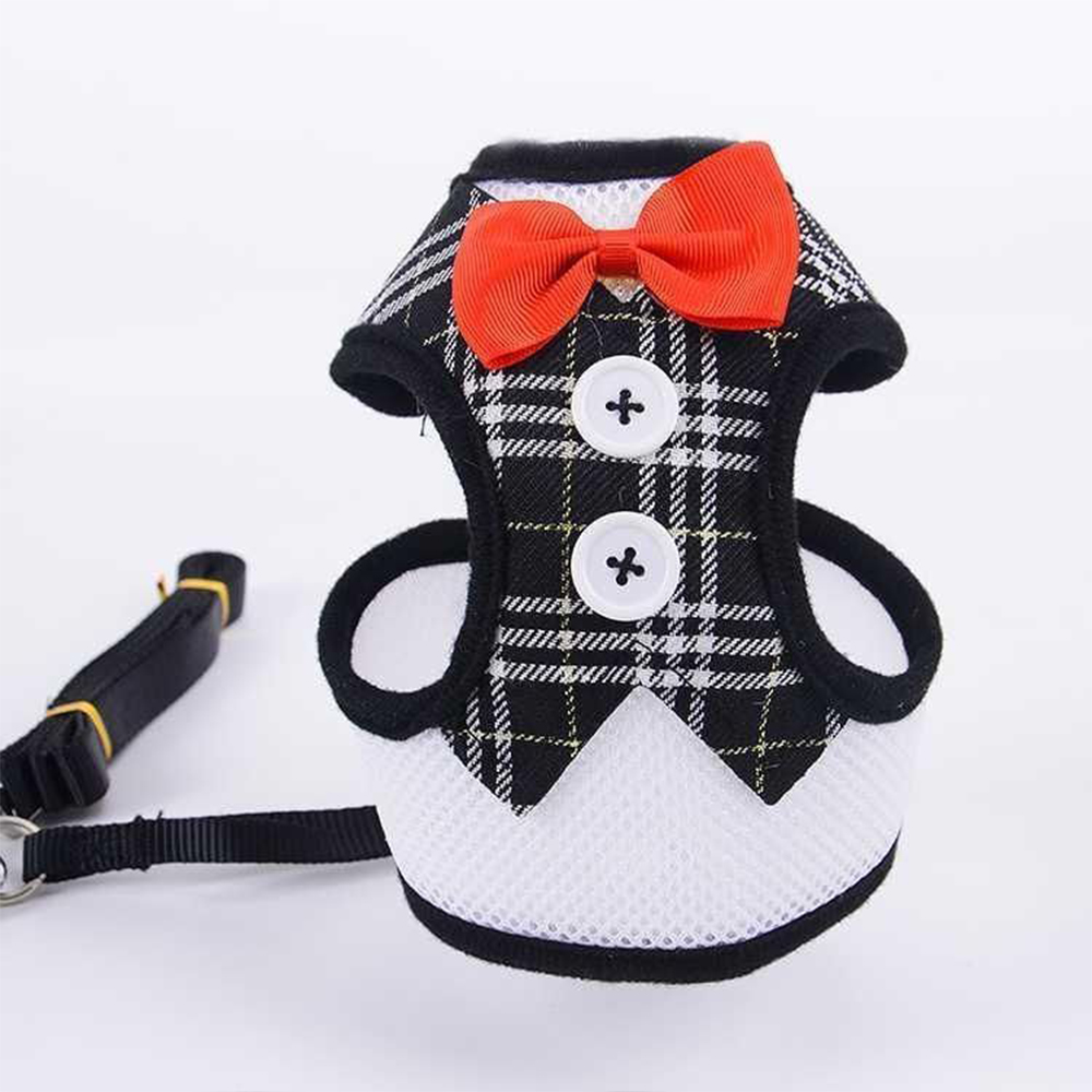 Elegant Bow Dog Collars Necktie Traction Rope Adjustable 3