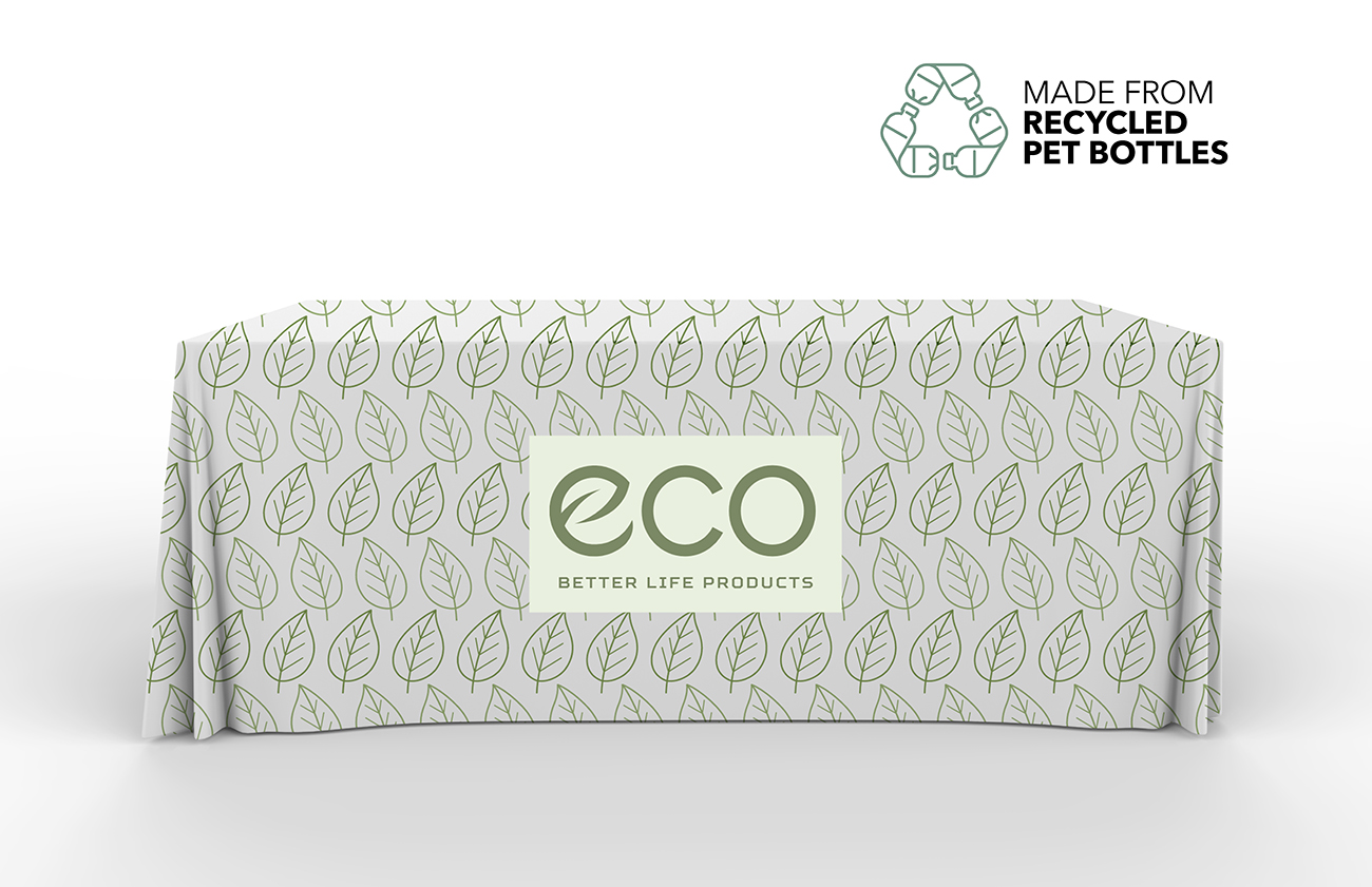 Recycled Fabric - 6' Overall, 4 Sided, Full Color Print Table Cover - FREE SHIPPING 1