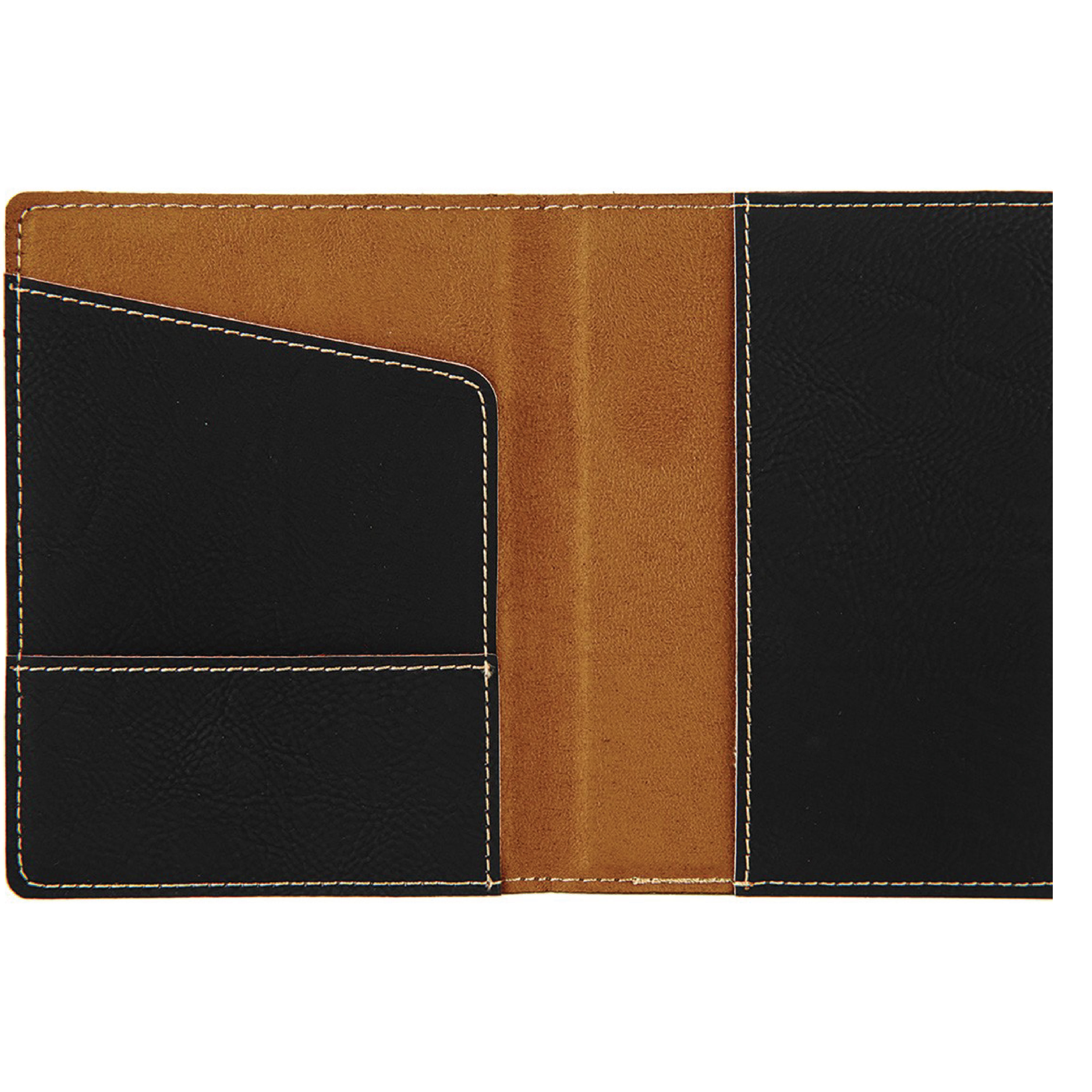 Black/Gold Leatherette Passport Holder 5