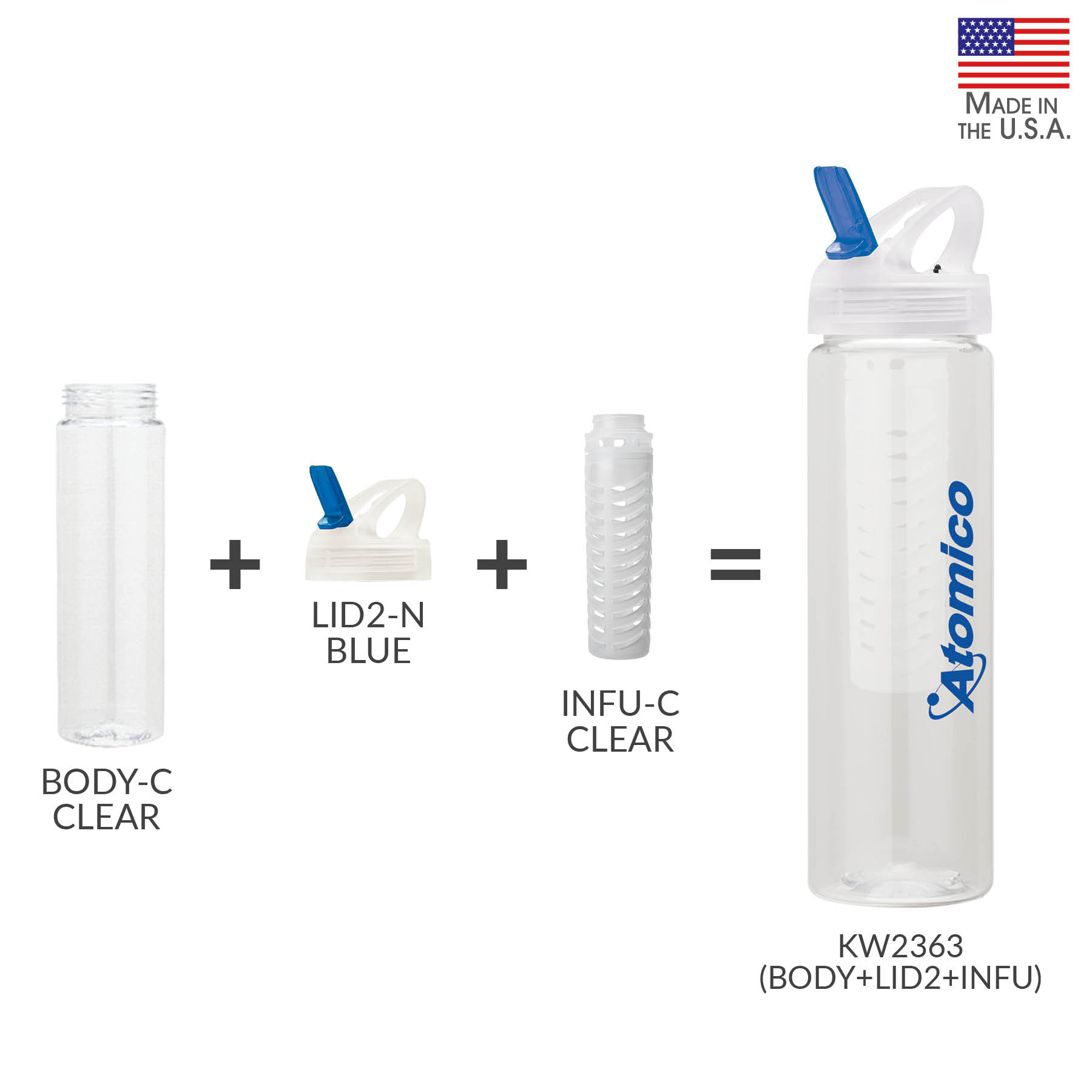 Laguna 32 oz. PET Bottle with Flip Spout & Infuser 6