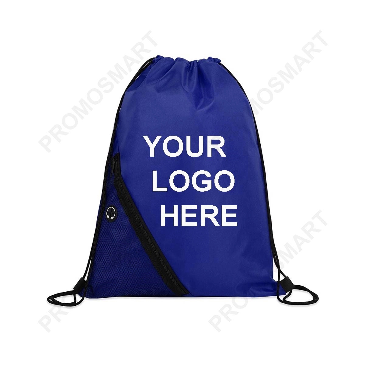 Earphone Hole Mesh Drawstring Backpack 4