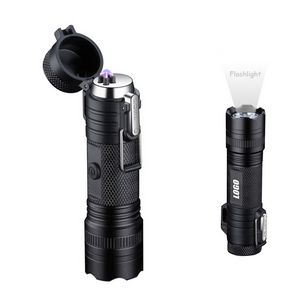 Durable Aluminum Dual Arc Lighter With Flashlight 14