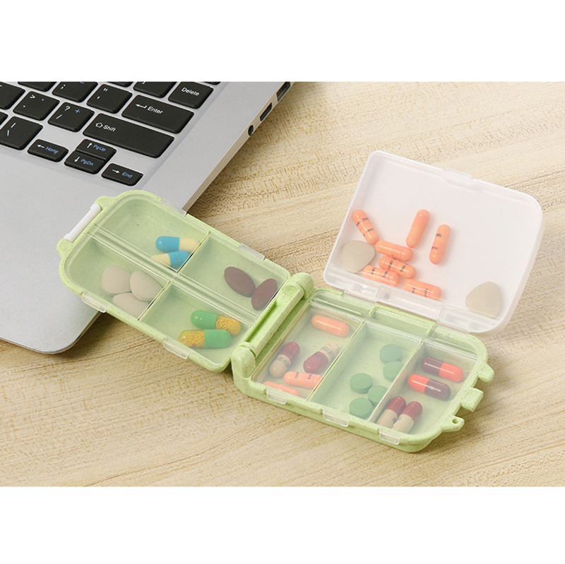 8 Compartments Pill Organizer Portable Pocket Pill Box Dispenser 12