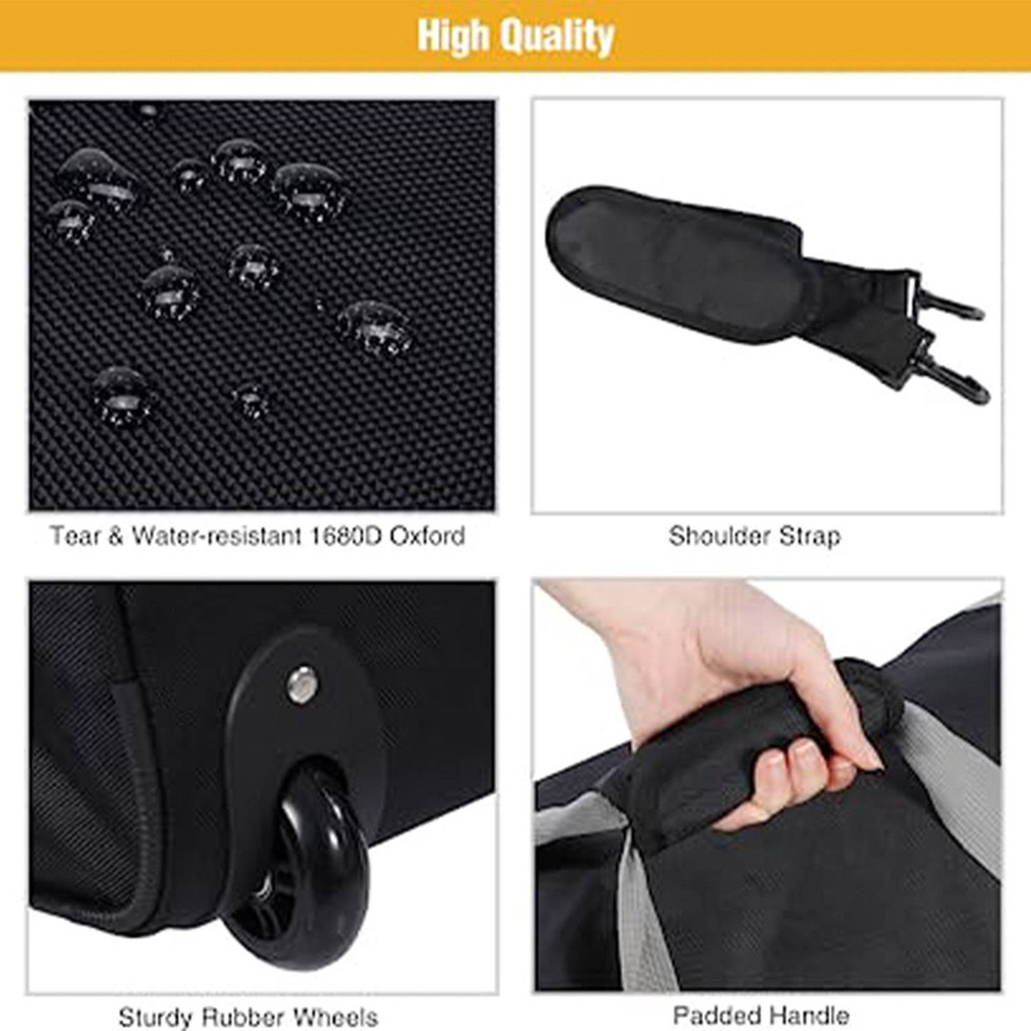 Foldable Duffle Bag w/ Wheels Camping Travel Gear 6