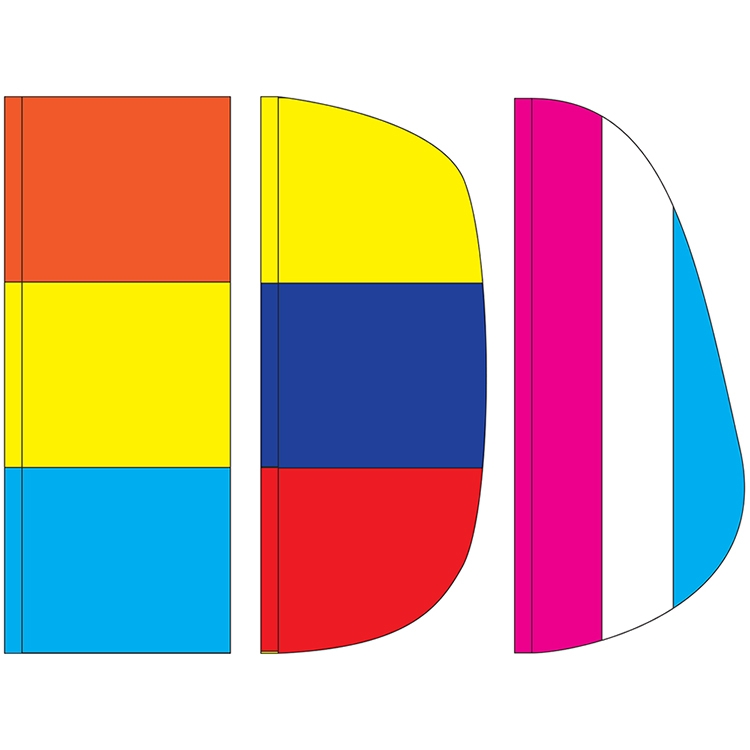 3' x 8' 3 Stripe Solid Color Feather Flags 2