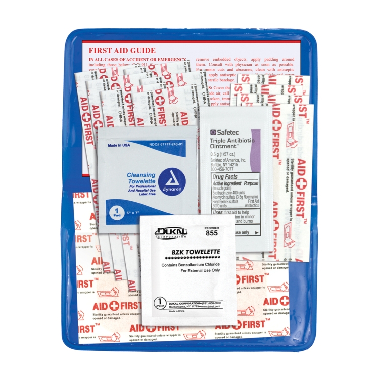 "HEAL-ON-THE-GO XL" 15 Piece Economy First Aid Kit in Colorful Vinyl Kit 7