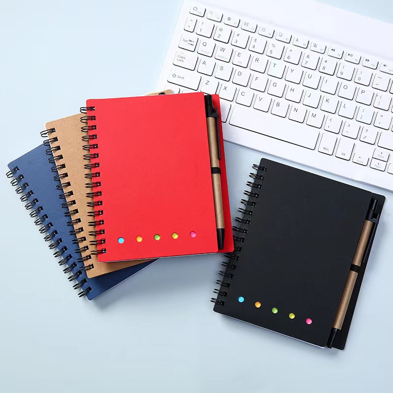 Kraft Paper Cover Notebook Note pads with pen 2