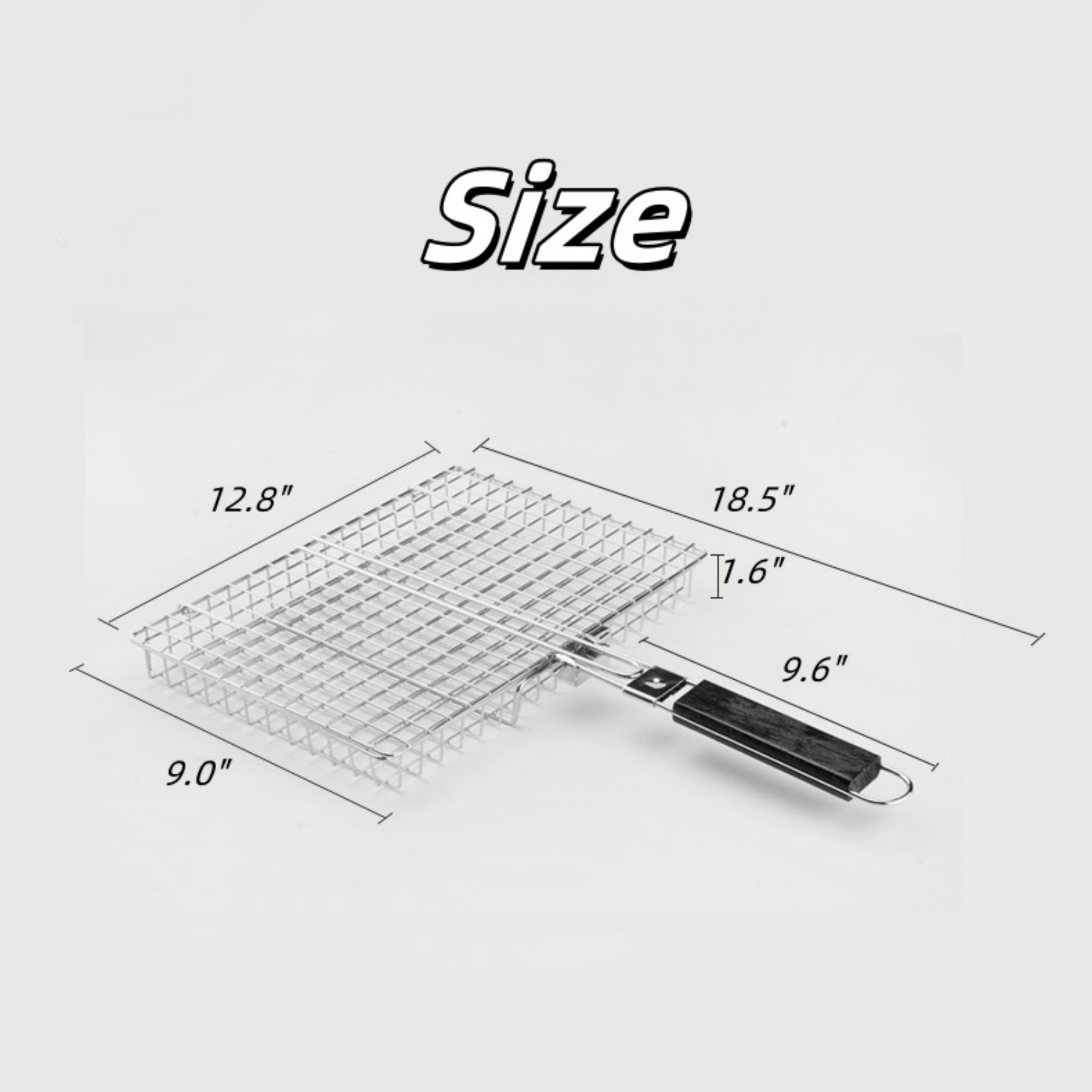 18.3"*12.6"*1.6" Stainless Steel Grill Basket 3