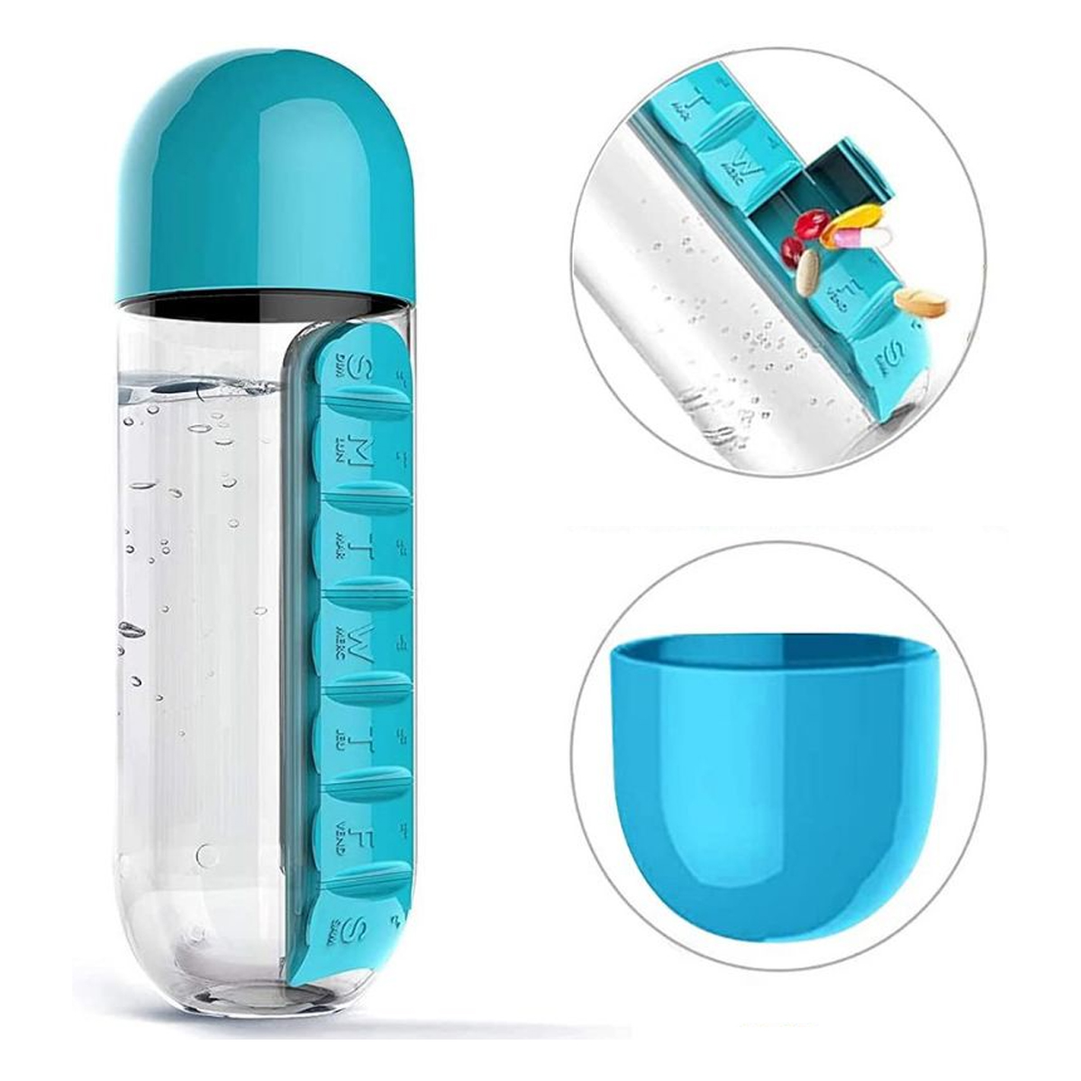2-in-1 Pill Organizer Water Bottle 8