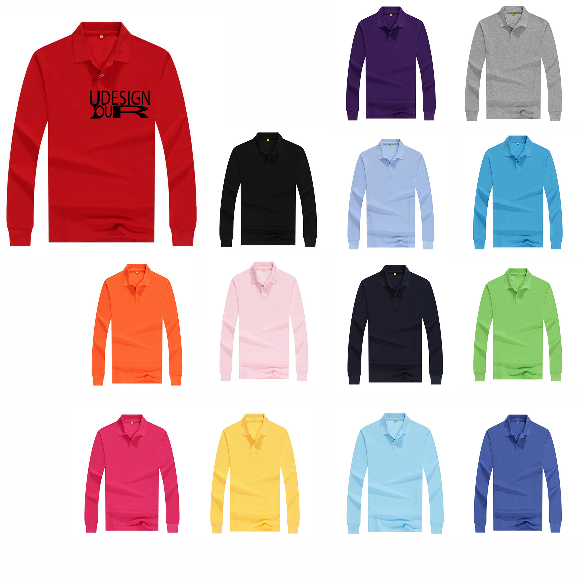 Men's Long Sleeve Polo Shirt MOQ 10pcs 4